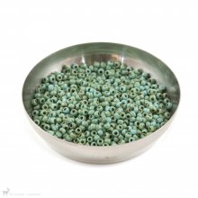  Perles 8/0 Perles rocailles 8/0 Opaque Turquoise Blue Picasso 4514